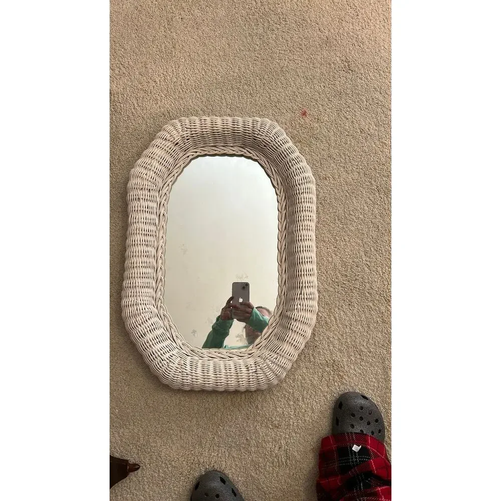 Wicker Octagon Mirror
